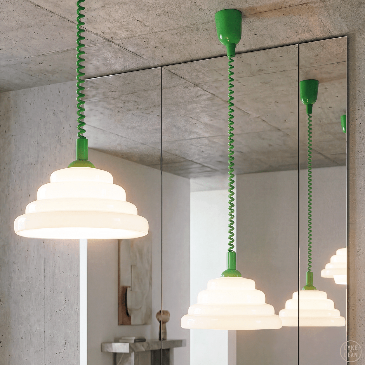70s OPALINE RETRACTABLE CORD LIGHT - DYKE & DEAN