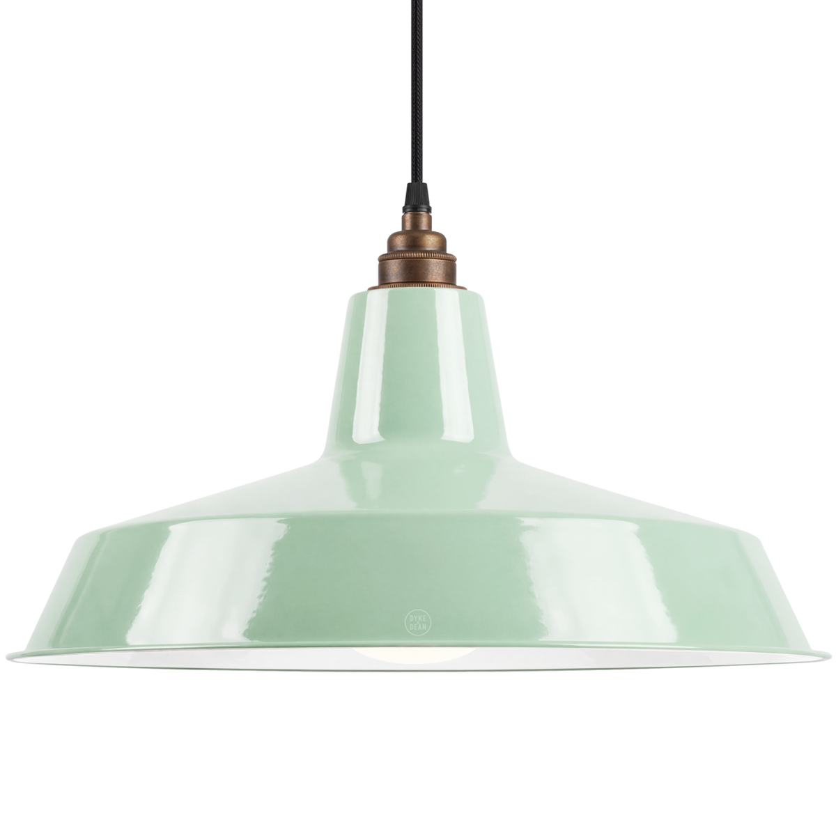 DYKE & DEAN PENDANT LAMPSHADE MINT GREEN WITH BULB HOLDER
