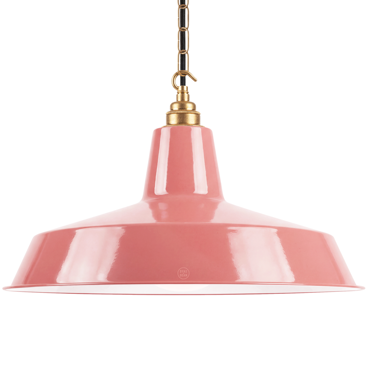 DYKE & DEAN PENDANT LAMPSHADE PINK WITH HOOK & CHAIN SET