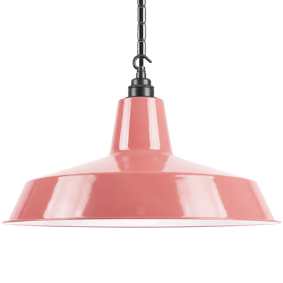DYKE & DEAN PENDANT LAMPSHADE PINK WITH HOOK & CHAIN SET