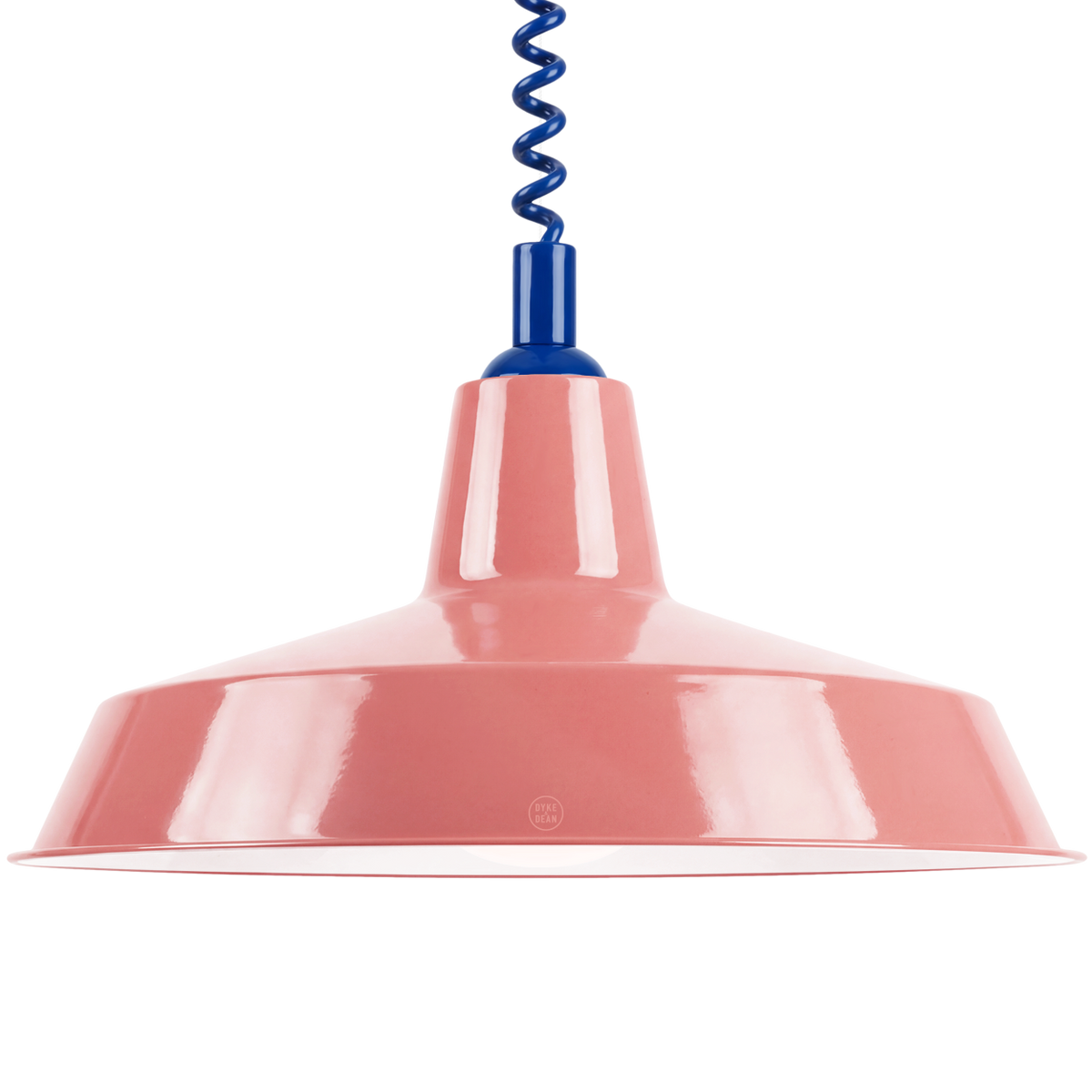 DYKE & DEAN PENDANT LAMPSHADE PINK WITH RETRACTABLE SPRING