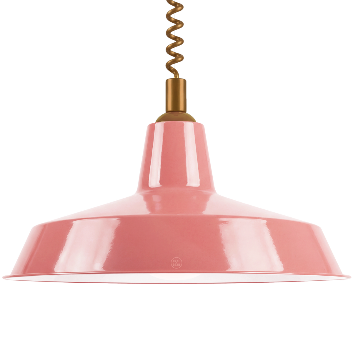 DYKE & DEAN PENDANT LAMPSHADE PINK WITH RETRACTABLE SPRING