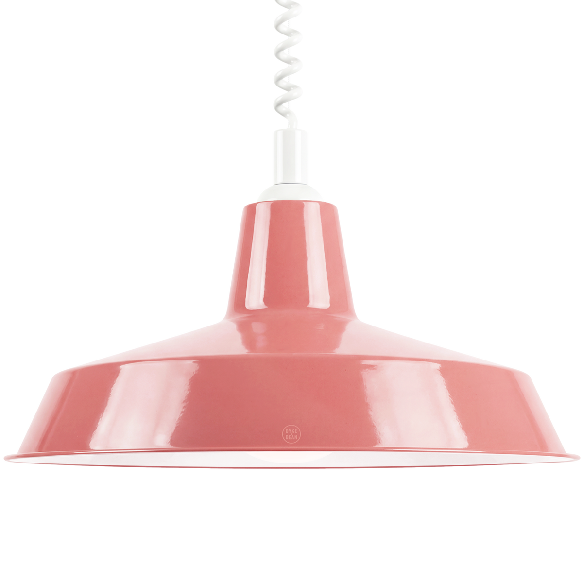 DYKE & DEAN PENDANT LAMPSHADE PINK WITH RETRACTABLE SPRING