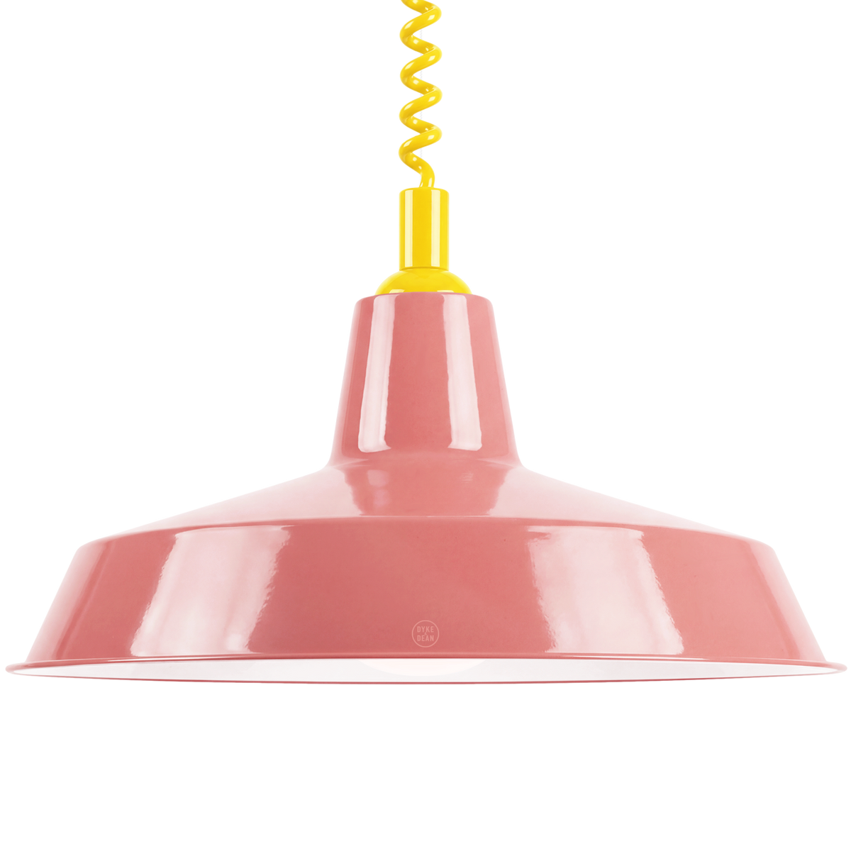 DYKE & DEAN PENDANT LAMPSHADE PINK WITH RETRACTABLE SPRING