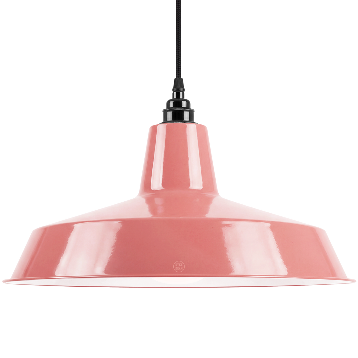 DYKE & DEAN PENDANT LAMPSHADE PINK WITH BULB HOLDER