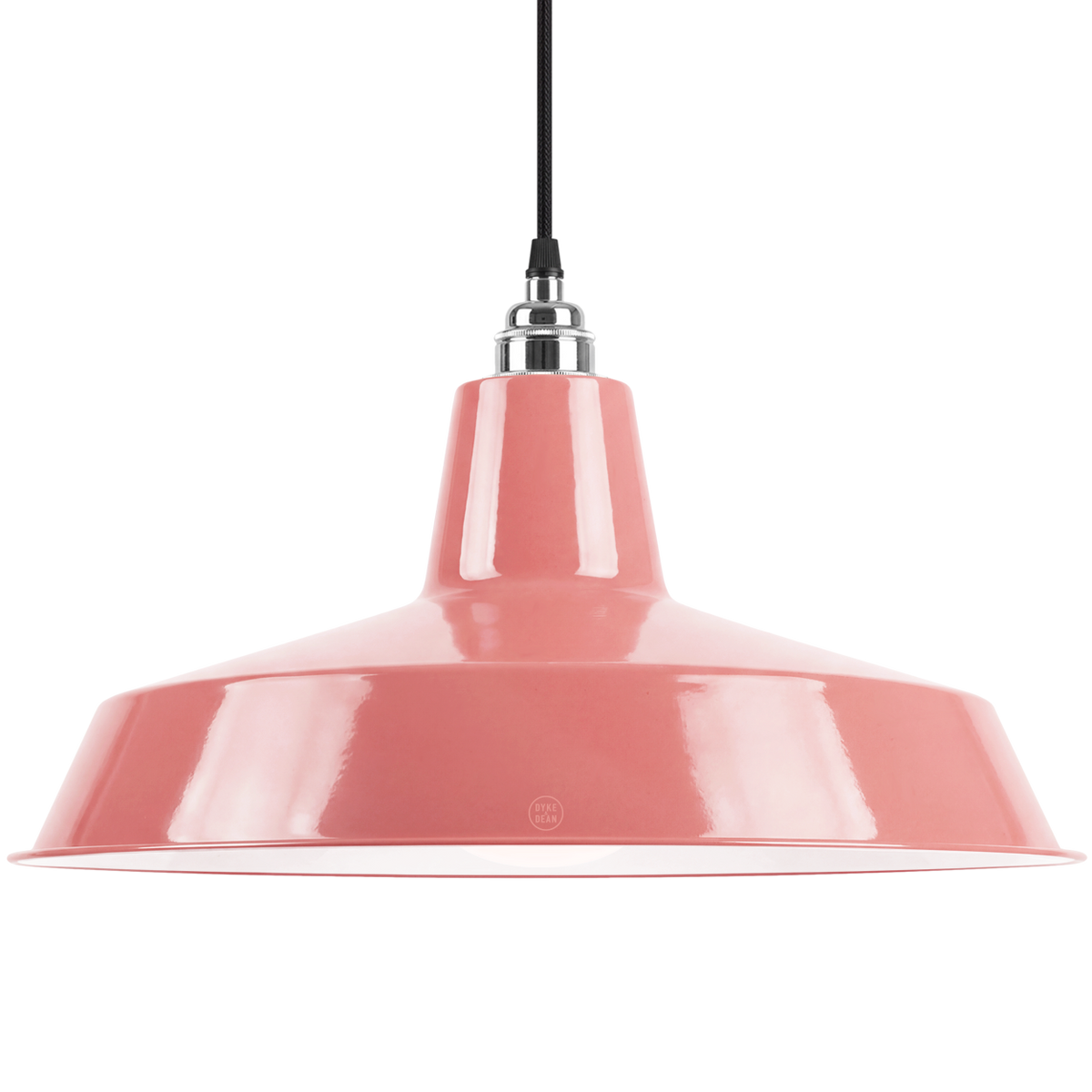 DYKE & DEAN PENDANT LAMPSHADE PINK WITH BULB HOLDER