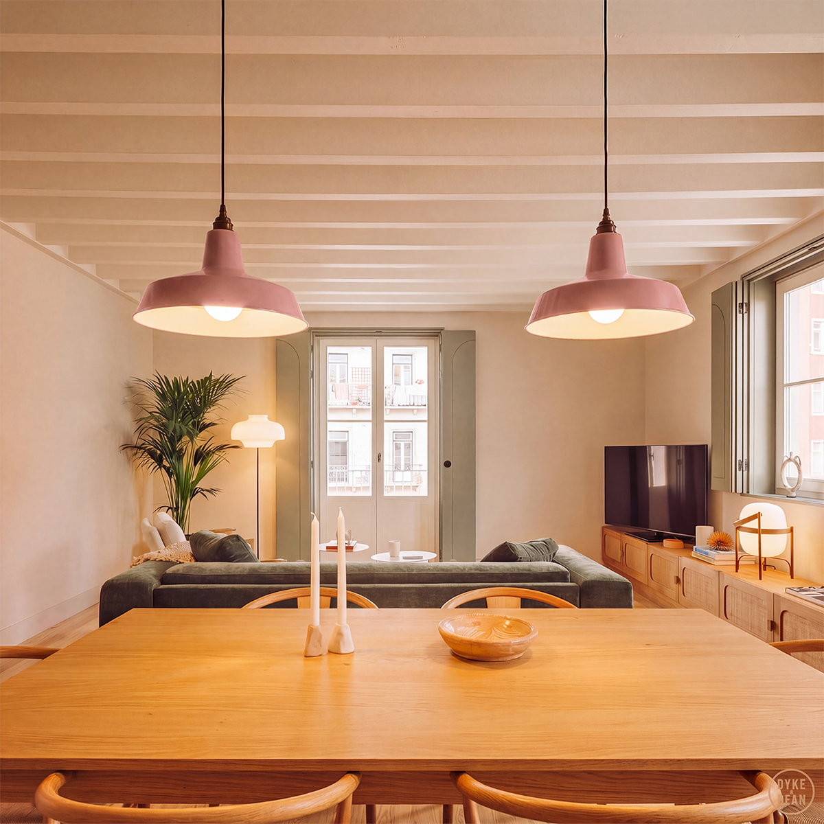 DYKE & DEAN PENDANT LAMPSHADE PINK