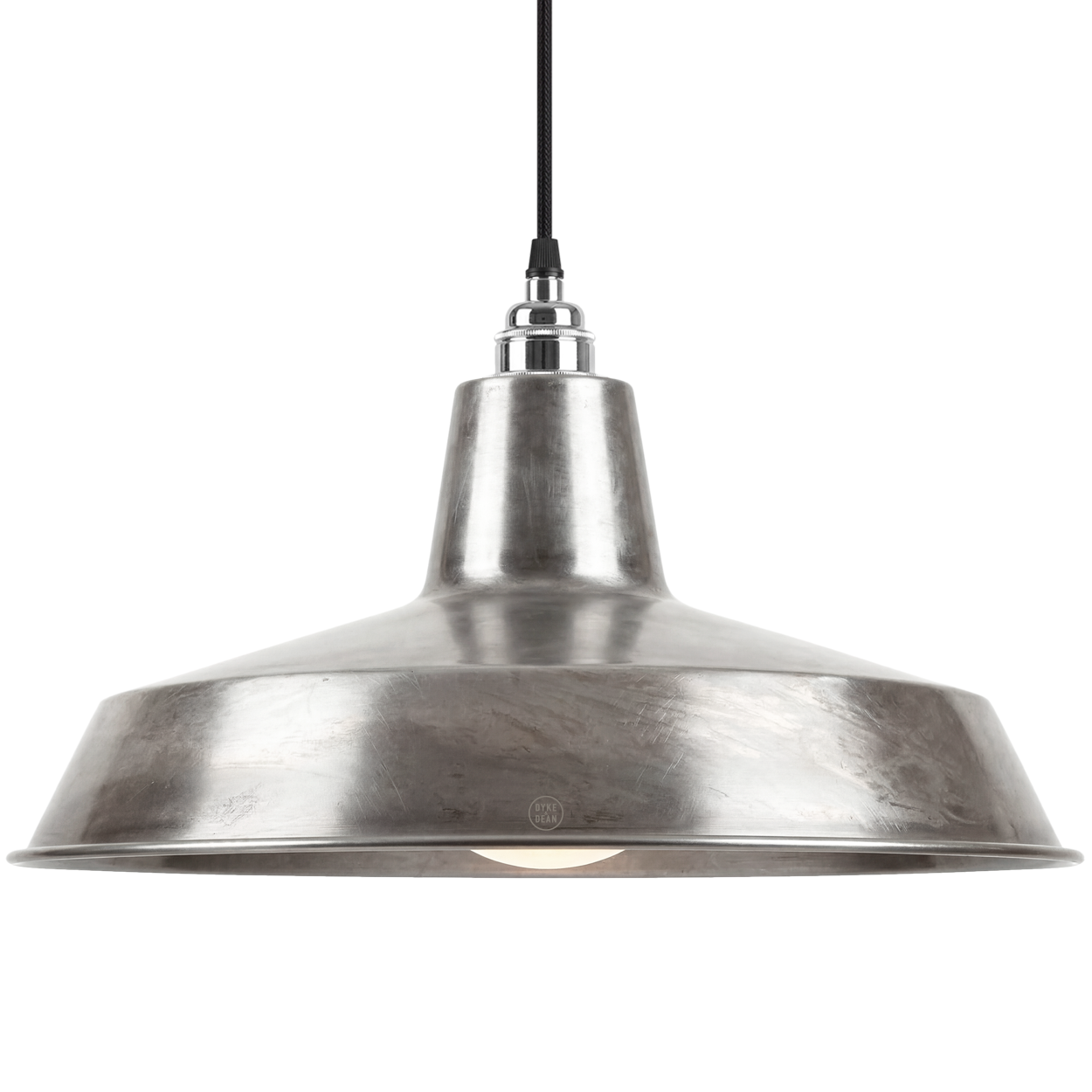 DYKE & DEAN PENDANT LAMPSHADE RAW METAL WITH BULB HOLDER