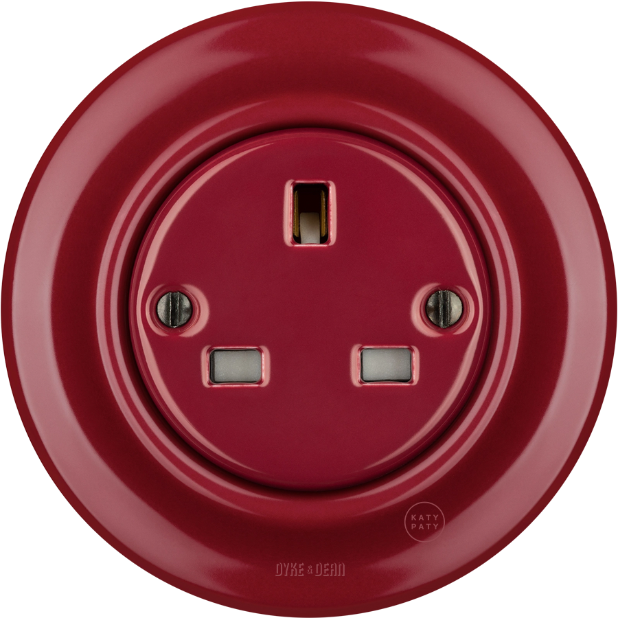 PORCELAIN WALL SOCKET BURGUNDY UK