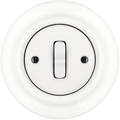 INTERRUTTORE DELLA LUCE DA PARETE IN PORCELLANA DI FAGGIO BIANCO TOGGLE