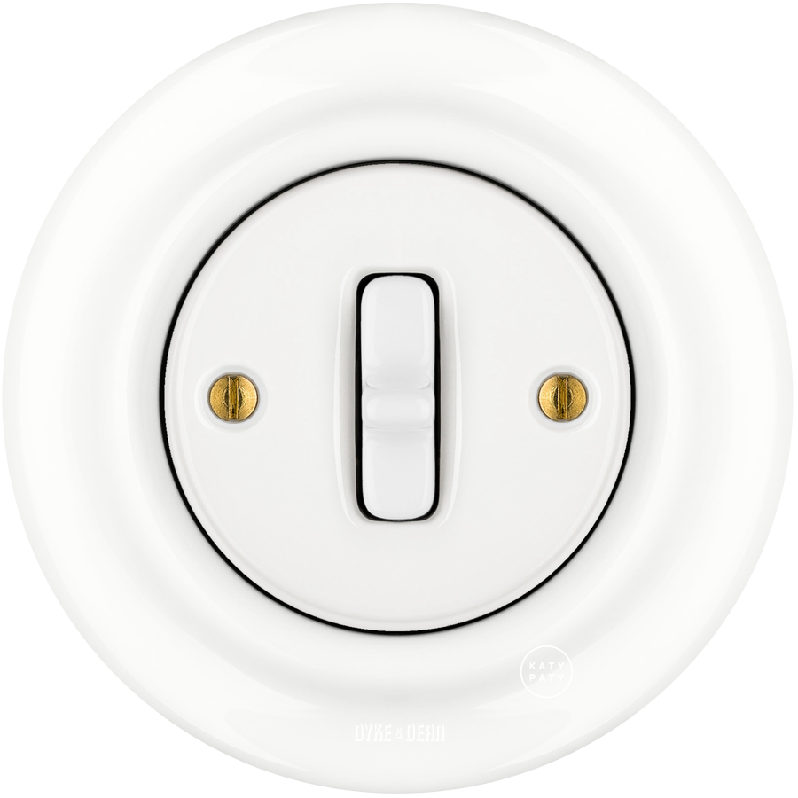 INTERRUTTORE DELLA LUCE DA PARETE IN PORCELLANA DI FAGGIO BIANCO TOGGLE