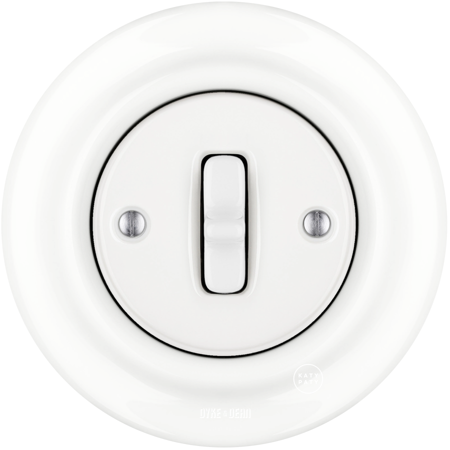 INTERRUTTORE DELLA LUCE DA PARETE IN PORCELLANA DI FAGGIO BIANCO TOGGLE