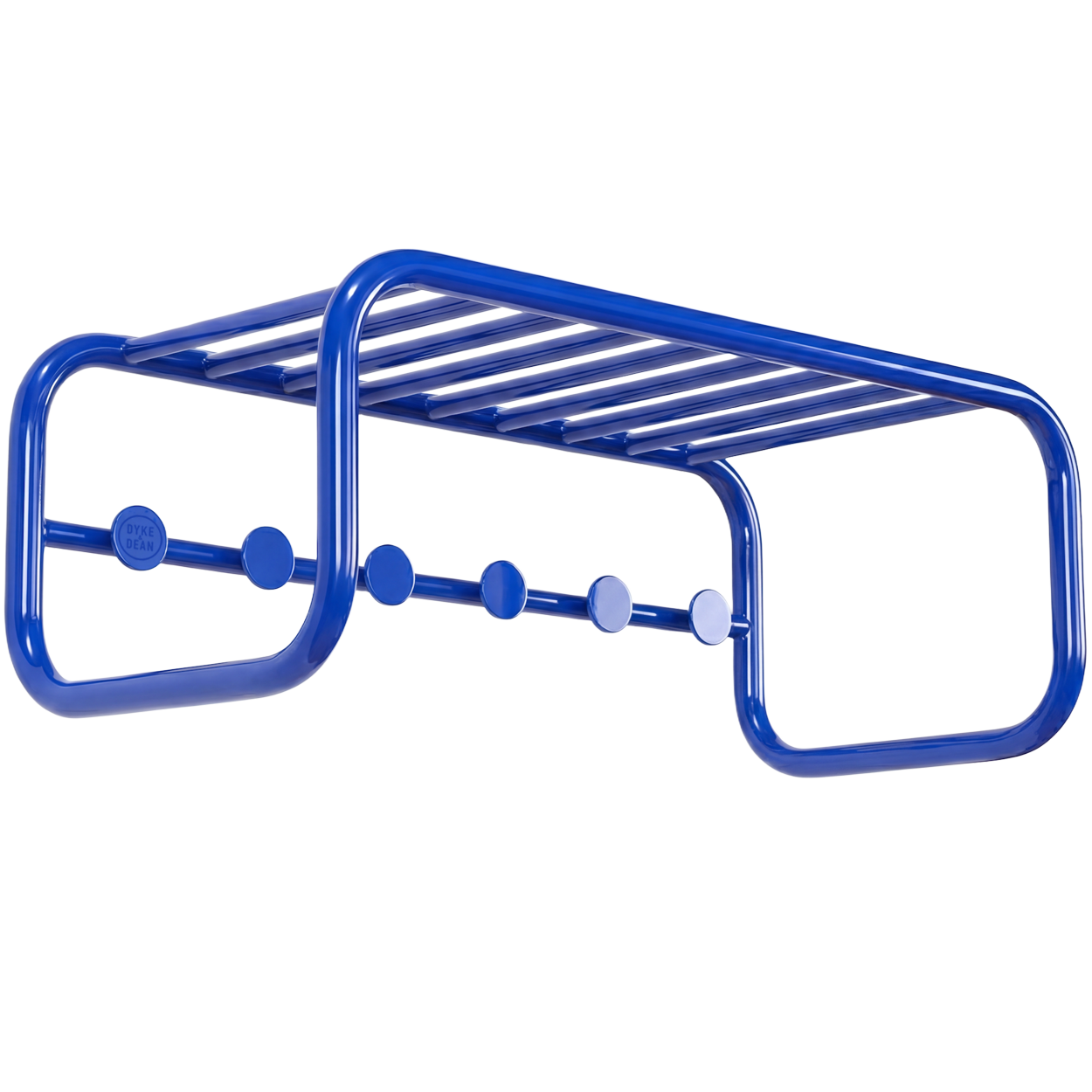 RETRO TUBE HALLWAY WALL COAT RACK SHELF BLUE