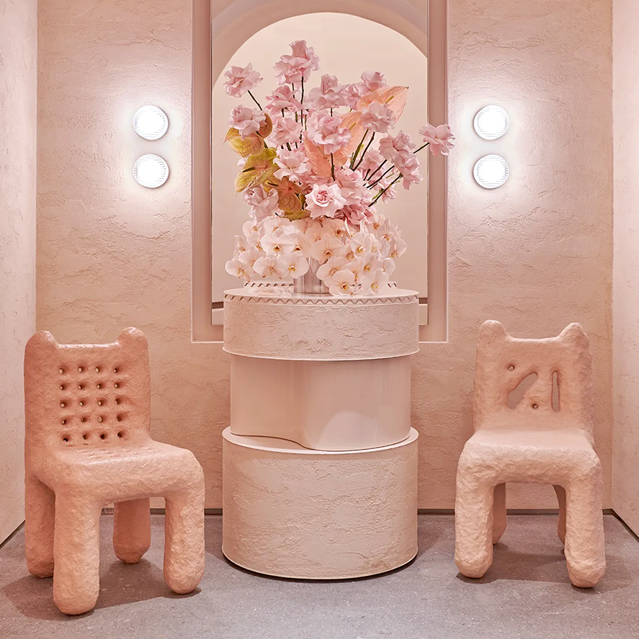 RIPPLE SCONCE WALL & CEILING LIGHT CAST GLASS CLEAR