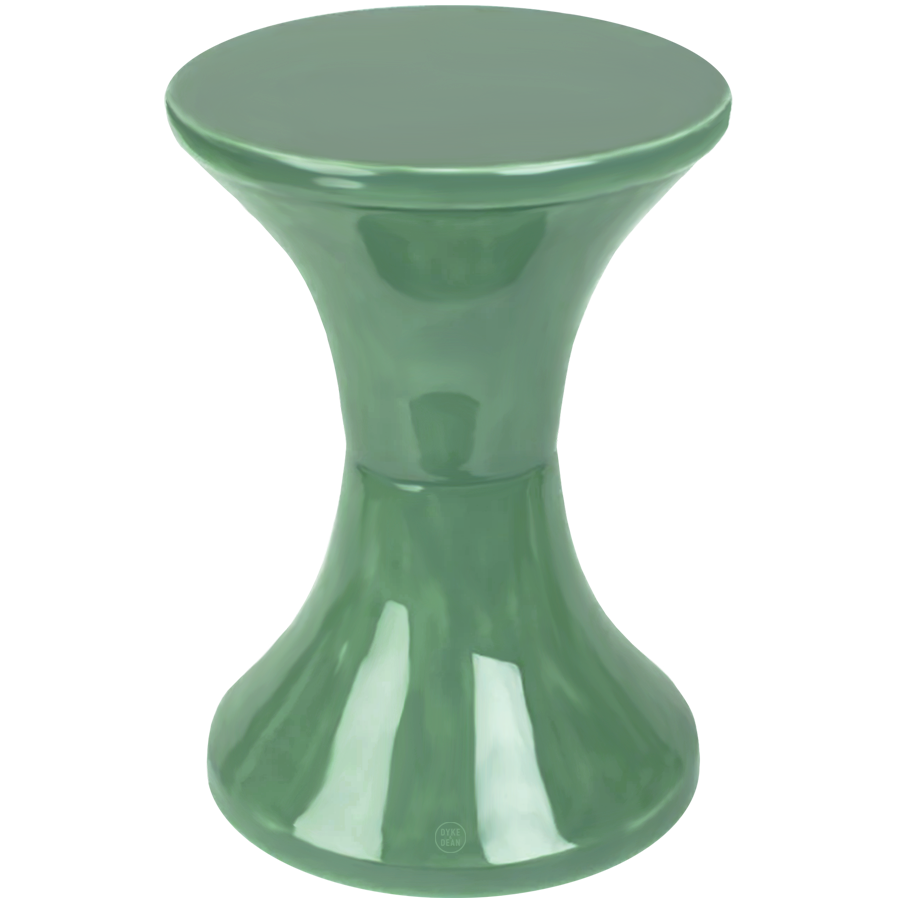 DYKE & DEAN TAM TAM STOOL ENAMEL METAL ALMOND