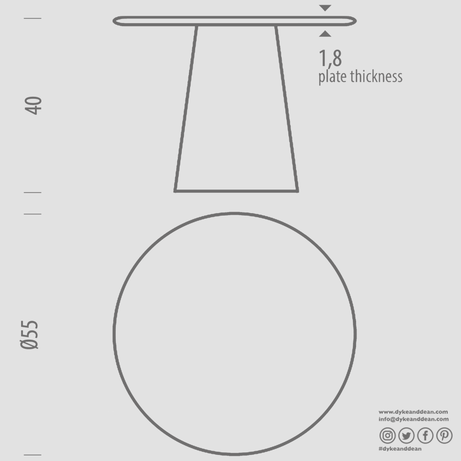GAZZDA ROUND MUSHROOM TABLE 55 WALNUT