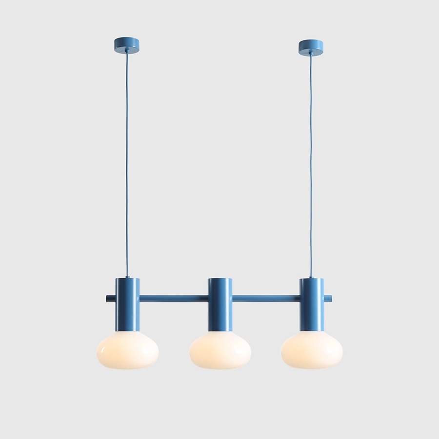 FLO SUSPENSION PENDANT 3 OPAL GLASS LIGHT BLUE