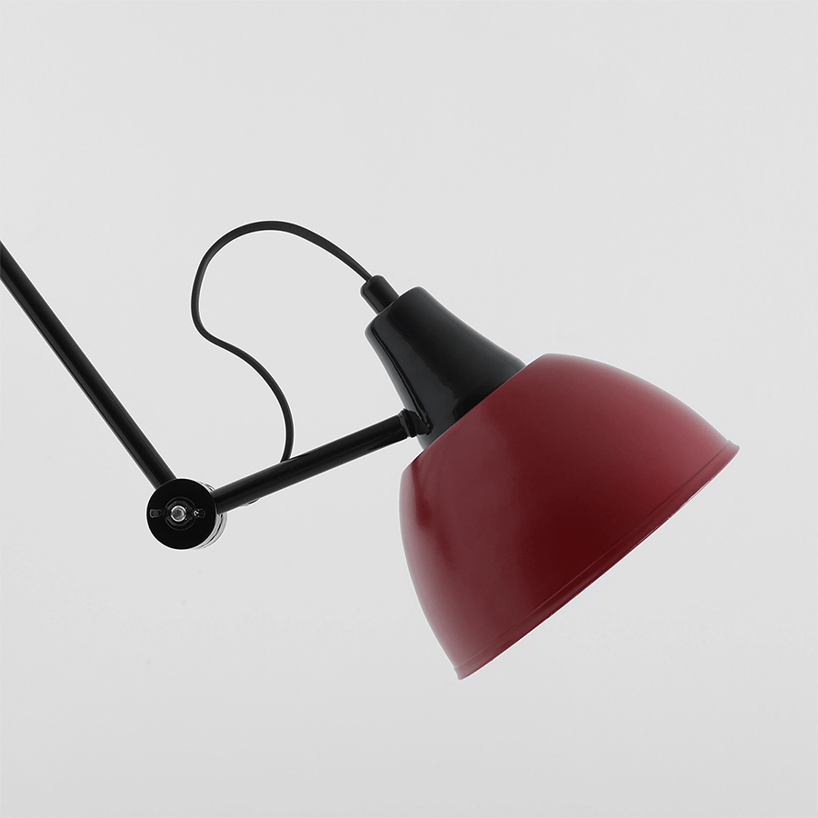 AIDA WALL AND CEILING ADJUSTABLE ARM LIGHT SHADE RED WINE - DYKE & DEAN