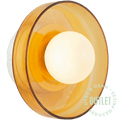 AMBER GLASS SCONCE WALL LIGHT SMALL OUTLET - DYKE & DEAN