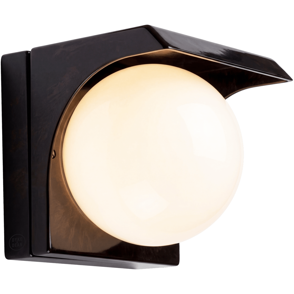 BAKELITE COVERED LIGHT FROSTED GLASS - DYKE & DEAN