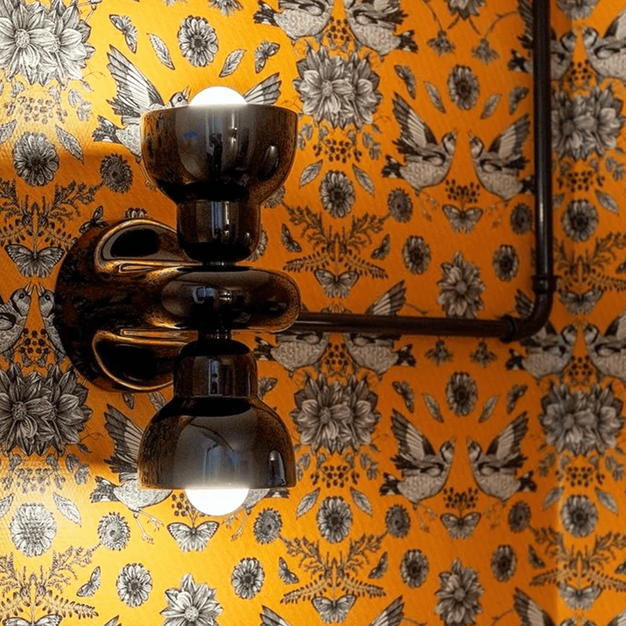 BERIMBAU CERAMIC DOUBLE SHADE WALL LAMP - DYKE & DEAN