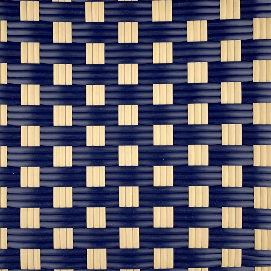 BISTRO RATTAN BAR CHAIR SQUARES BLUE - DYKE & DEAN