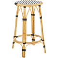 BISTRO RATTAN COUNTER STOOL SQUARE WHITE BLACK - DYKE & DEAN