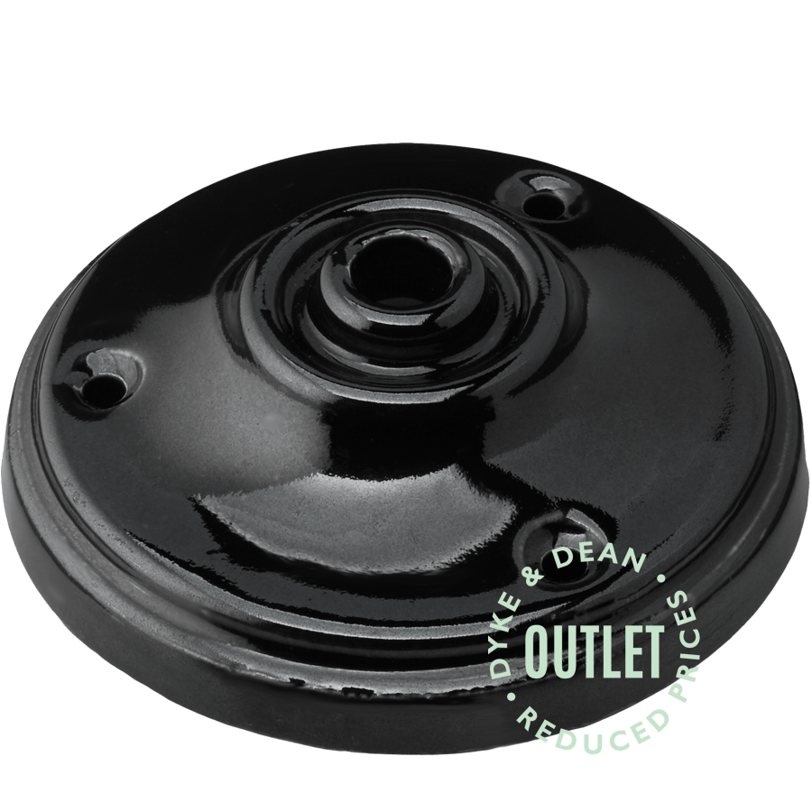 BLACK CERAMIC CEILING ROSE OUTLET - DYKE & DEAN
