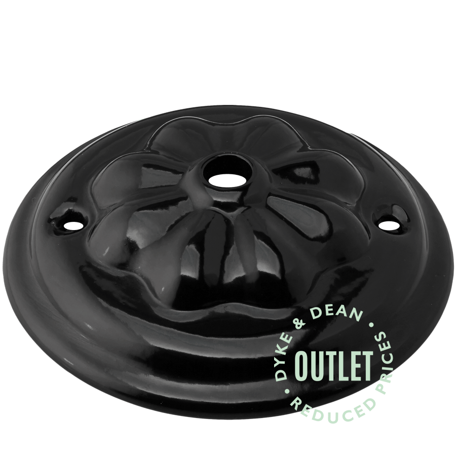BLACK CERAMIC VICTORIAN CEILING ROSE OUTLET - DYKE & DEAN