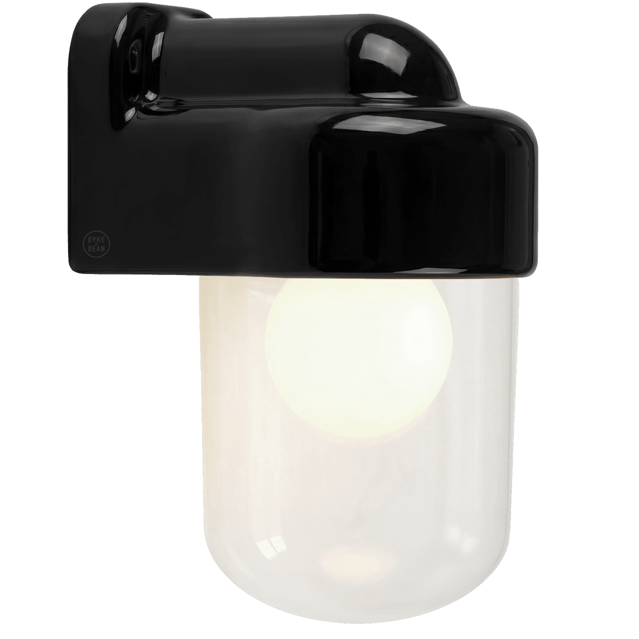 BLACK CLEAR PORCELAIN WATERPROOF SAUNA WALL LIGHT - DYKE & DEAN