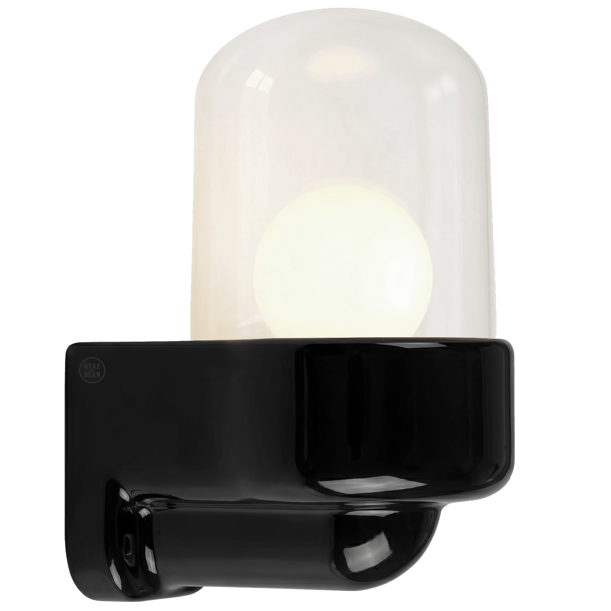 BLACK CLEAR PORCELAIN WATERPROOF SAUNA WALL LIGHT - DYKE & DEAN