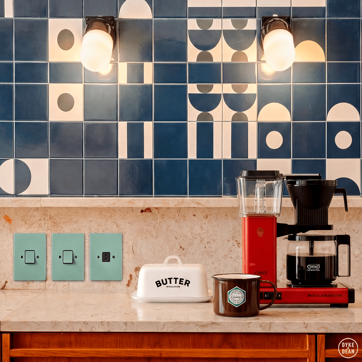 BLACK FROSTED PORCELAIN WATERPROOF ANGLED WALL LIGHT - DYKE & DEAN