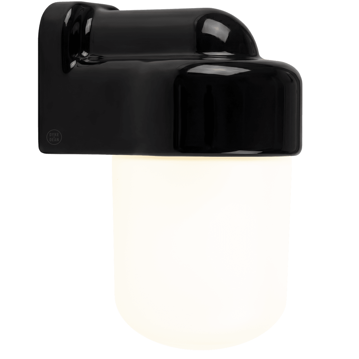 BLACK FROSTED PORCELAIN WATERPROOF SAUNA WALL LIGHT - DYKE & DEAN