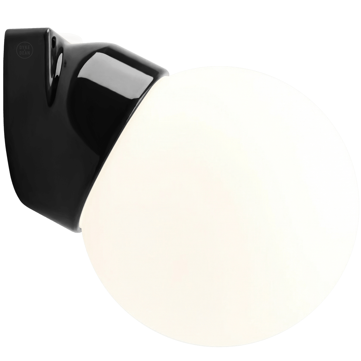 BLACK GLOBE PORCELAIN WATERPROOF ANGLED WALL LIGHT - DYKE & DEAN