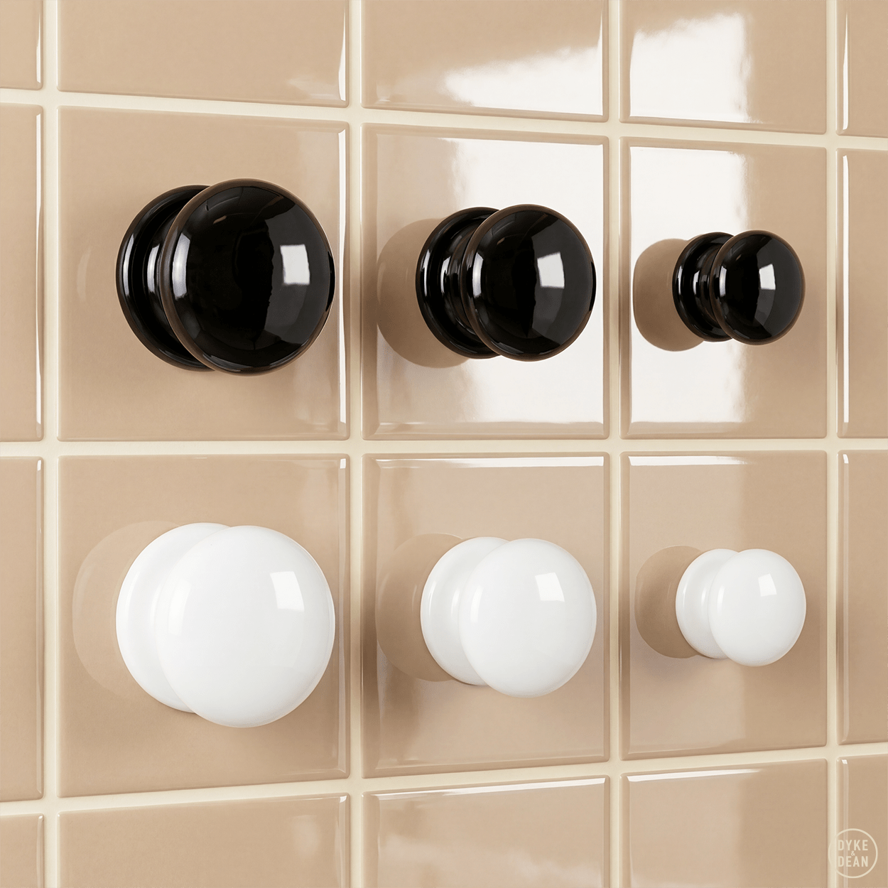 BLACK PORCELAIN DOOR KNOBS - DYKE & DEAN