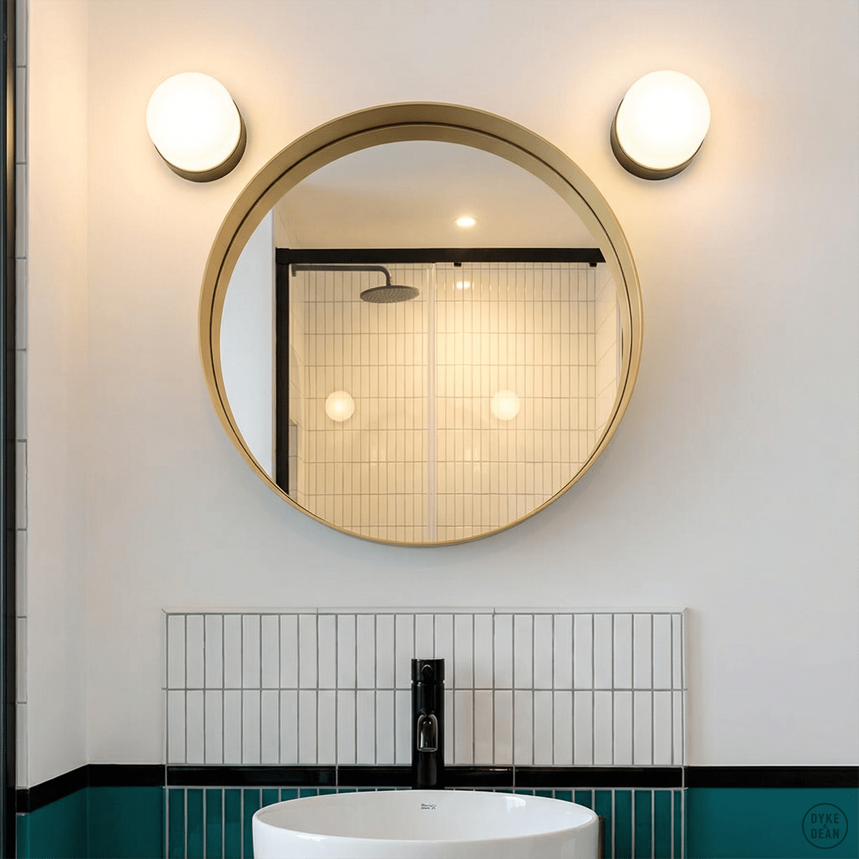 BLACK PORCELAIN WATERPROOF WALL DISC LIGHT - DYKE & DEAN