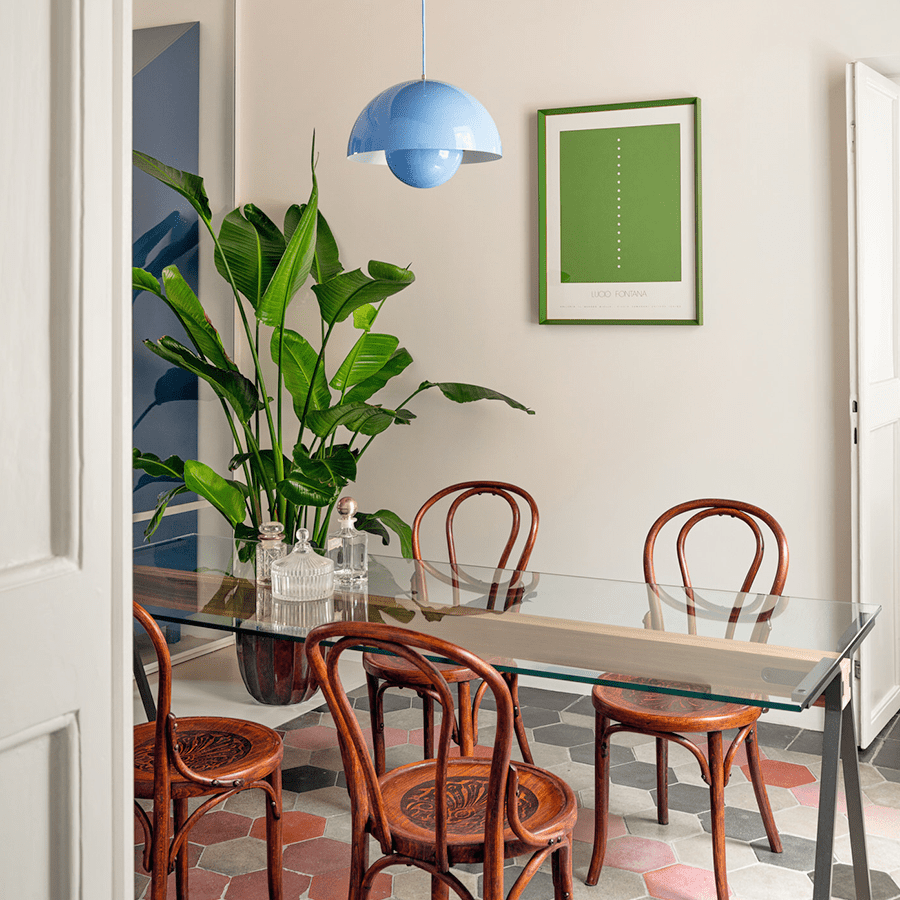 BLOOM POT PENDANT LAMP BLUE - DYKE & DEAN