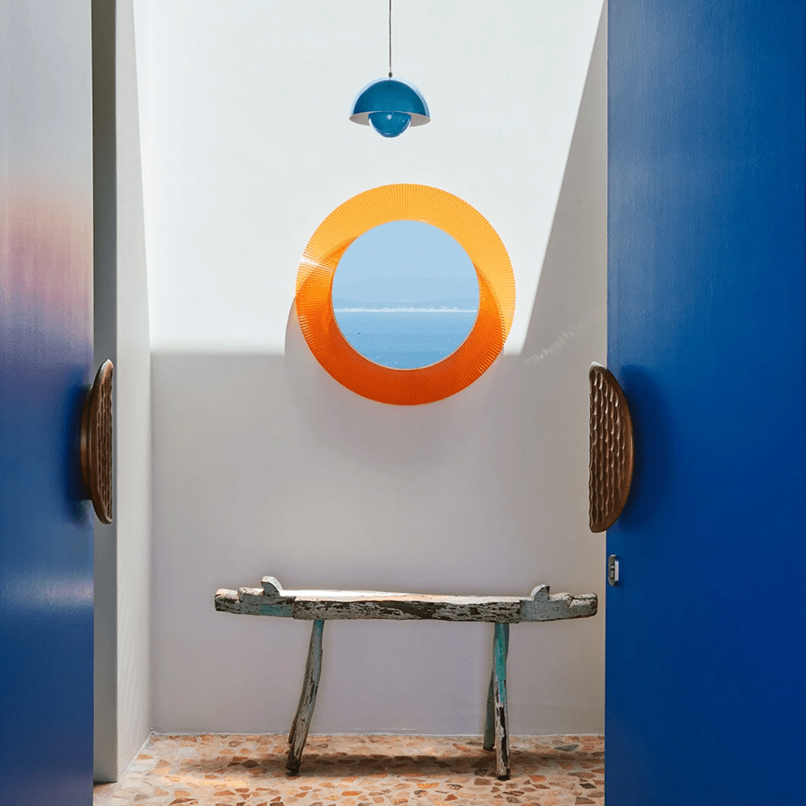 BLOOM POT PENDANT LAMP BLUE LARGE - DYKE & DEAN