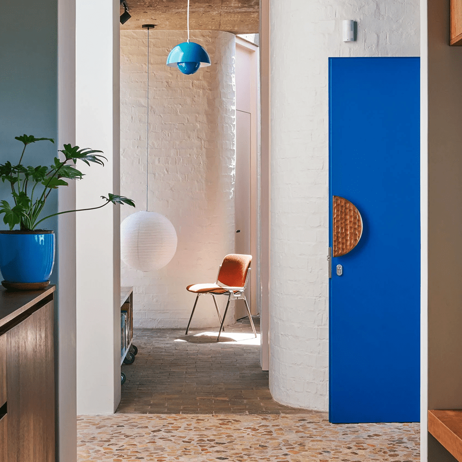 BLOOM POT PENDANT LAMP BLUE LARGE - DYKE & DEAN