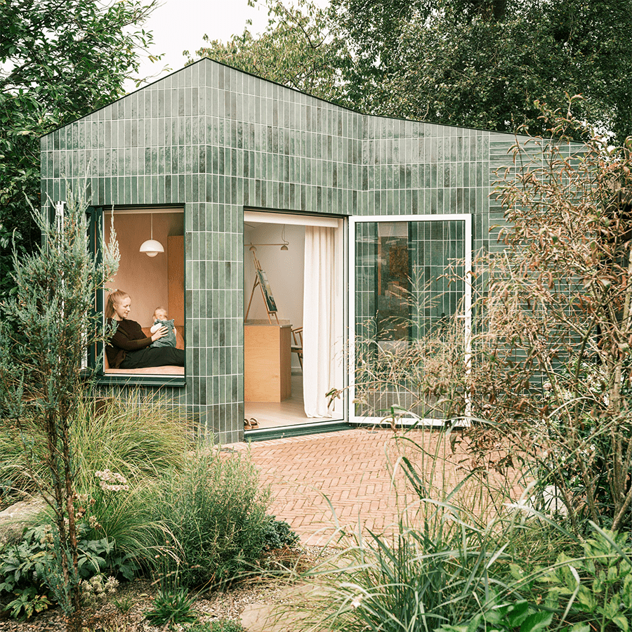 BLOOM POT PENDANT LAMP BLUE LARGE - DYKE & DEAN