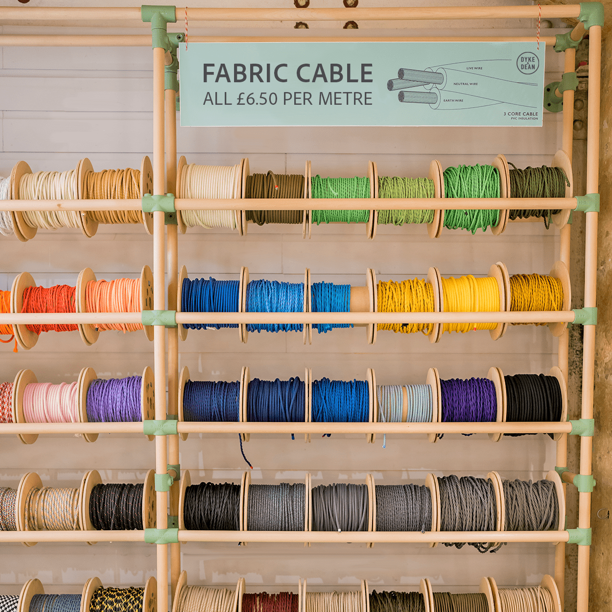 BLUE TWISTED FABRIC CABLE - DYKE & DEAN