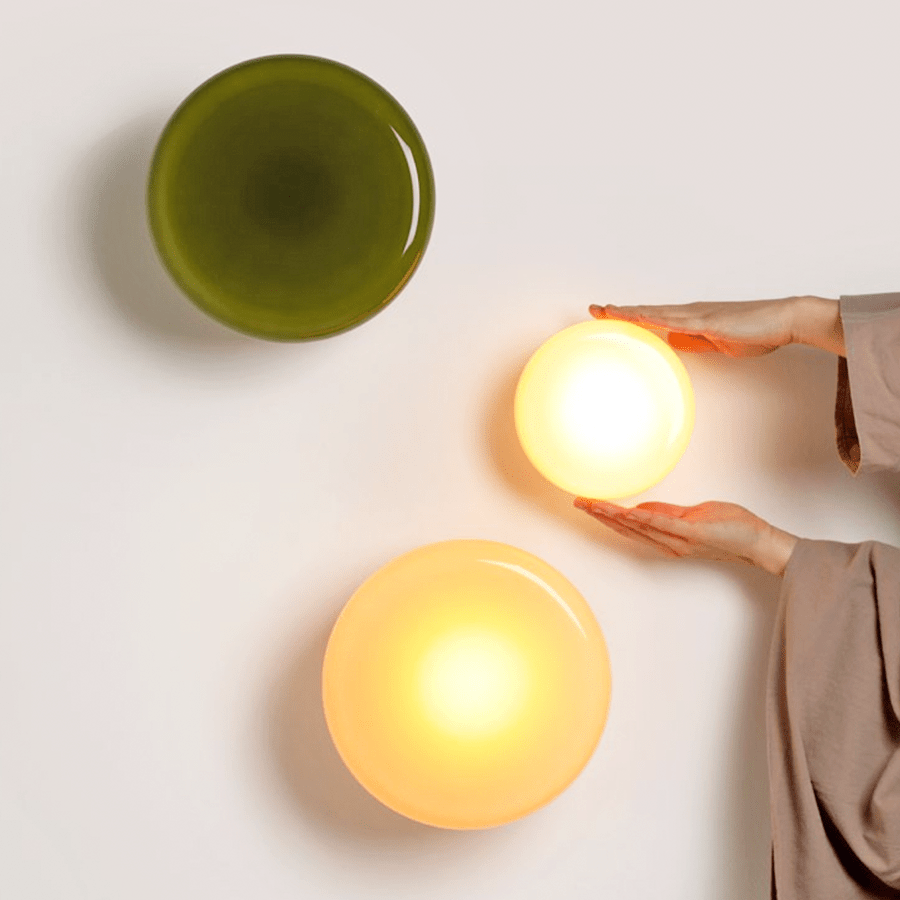 BONBON GLASS SCONCE WALL CEILING LIGHT ORANGE SMALL - DYKE & DEAN