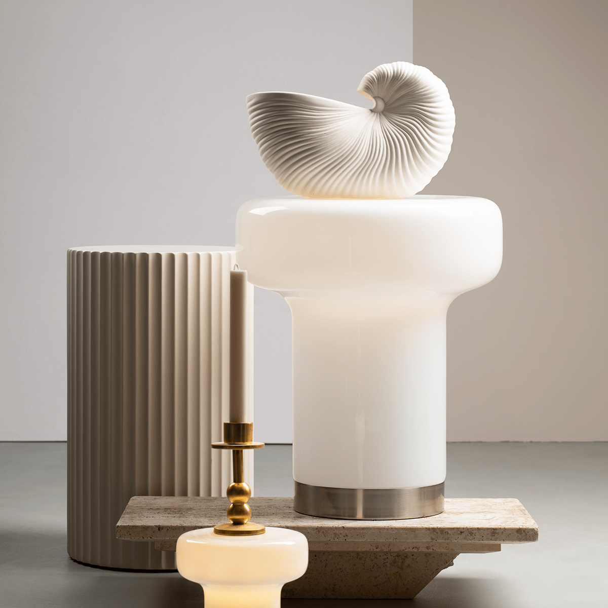 BONBON GLASS TABLE LIGHT ALMOND SMALL - DYKE & DEAN