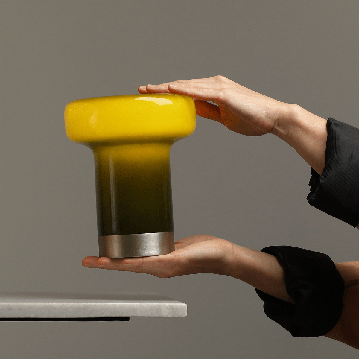 BONBON GLASS TABLE LIGHT LIME SMALL - DYKE & DEAN