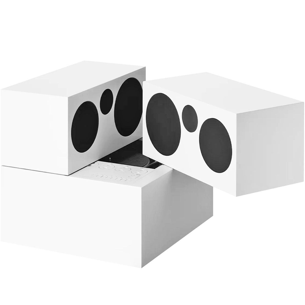 BRIONVEGA WHITE TOTEM RR231 SOUND SYSTEM - DYKE & DEAN