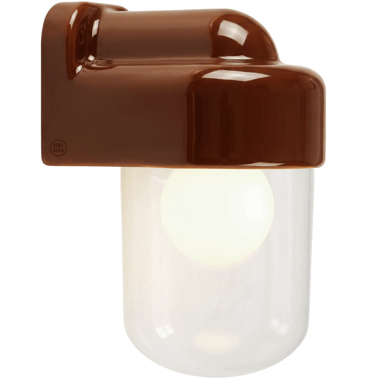 BROWN CLEAR PORCELAIN WATERPROOF SAUNA WALL LIGHT - DYKE & DEAN