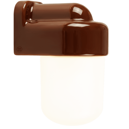 BROWN FROSTED PORCELAIN WATERPROOF SAUNA WALL LIGHT - DYKE & DEAN