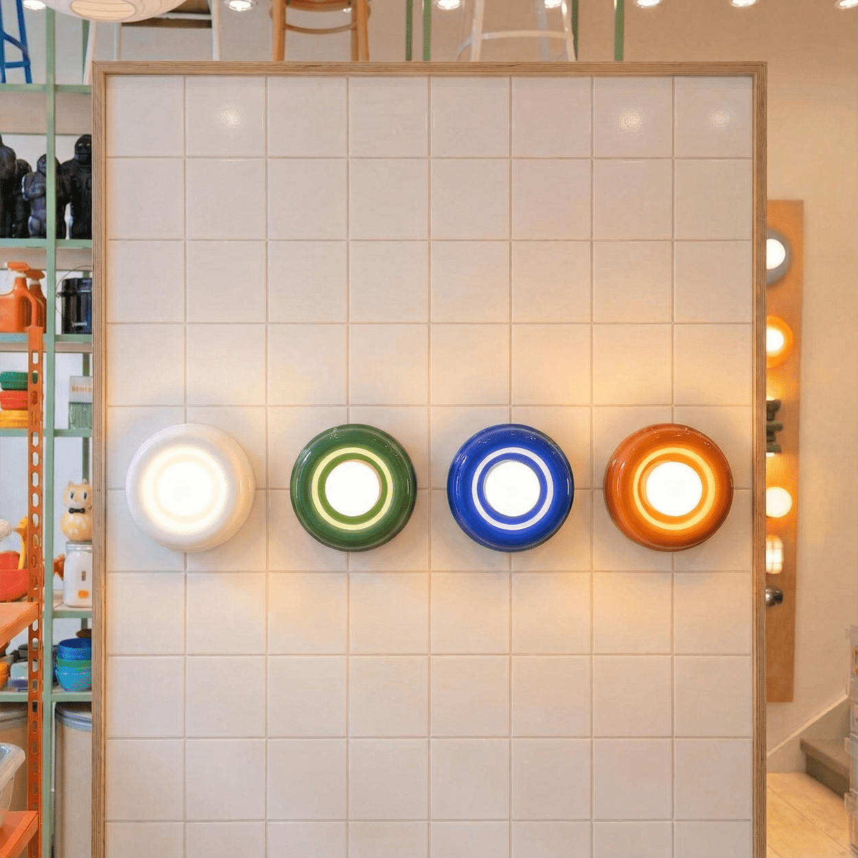 BROWN ORBIT GLASS GLOBE WALL CEILING LIGHT - DYKE & DEAN