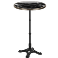 CARRARA BLACK CERAMIC FRENCH BISTRO BAR TABLE 24” - DYKE & DEAN