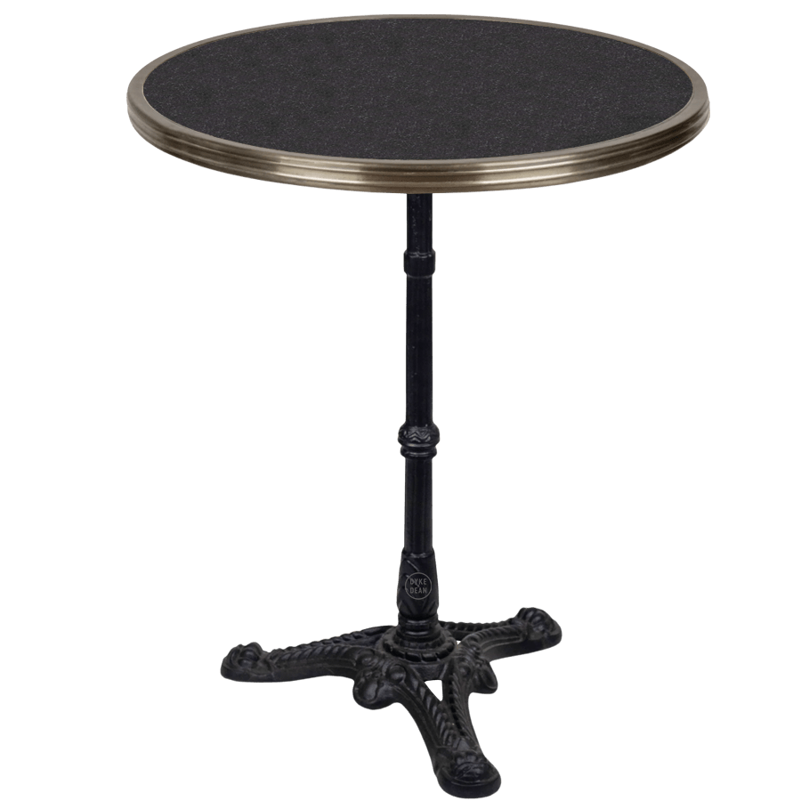CARRARA BLACK GRANITE FRENCH BISTRO TABLE 24” - DYKE & DEAN